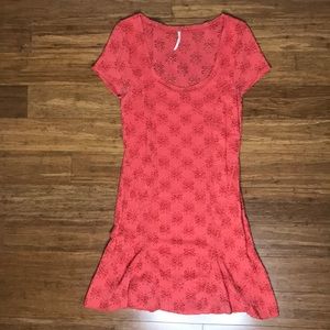 Free People stretch coral mini dress